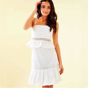 Lilly Pulitzer “Jan” Two Piece White Eyelet Set, size 0
